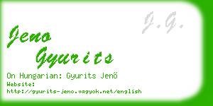 jeno gyurits business card